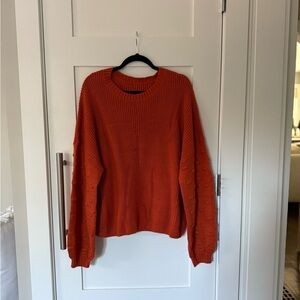 Source Unknown Vibrant Orange Crew Neck Sweater